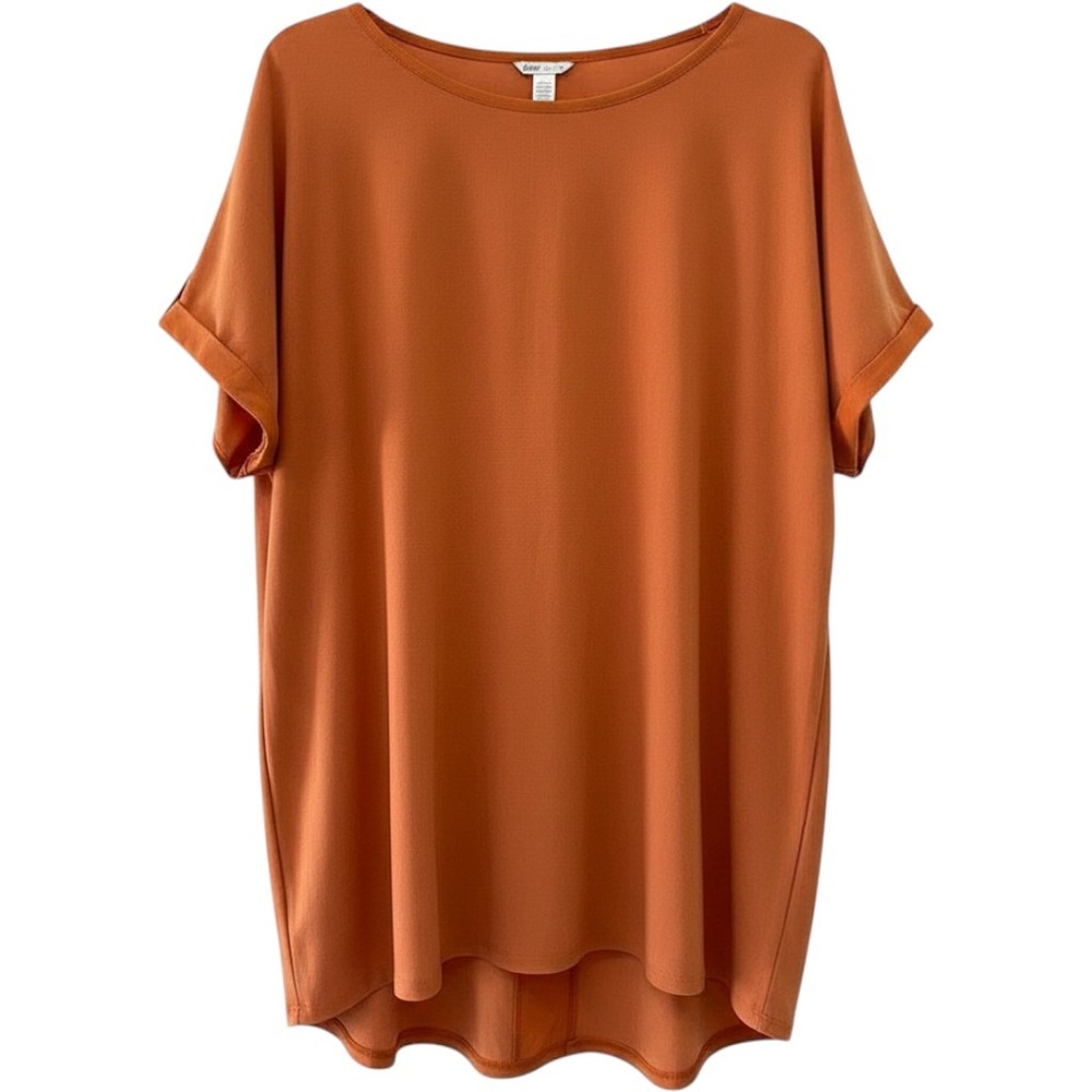 Cato Chiffon Back Dolman Top Blouse Plus 18 20 Tangerine Short Sleeve EUC